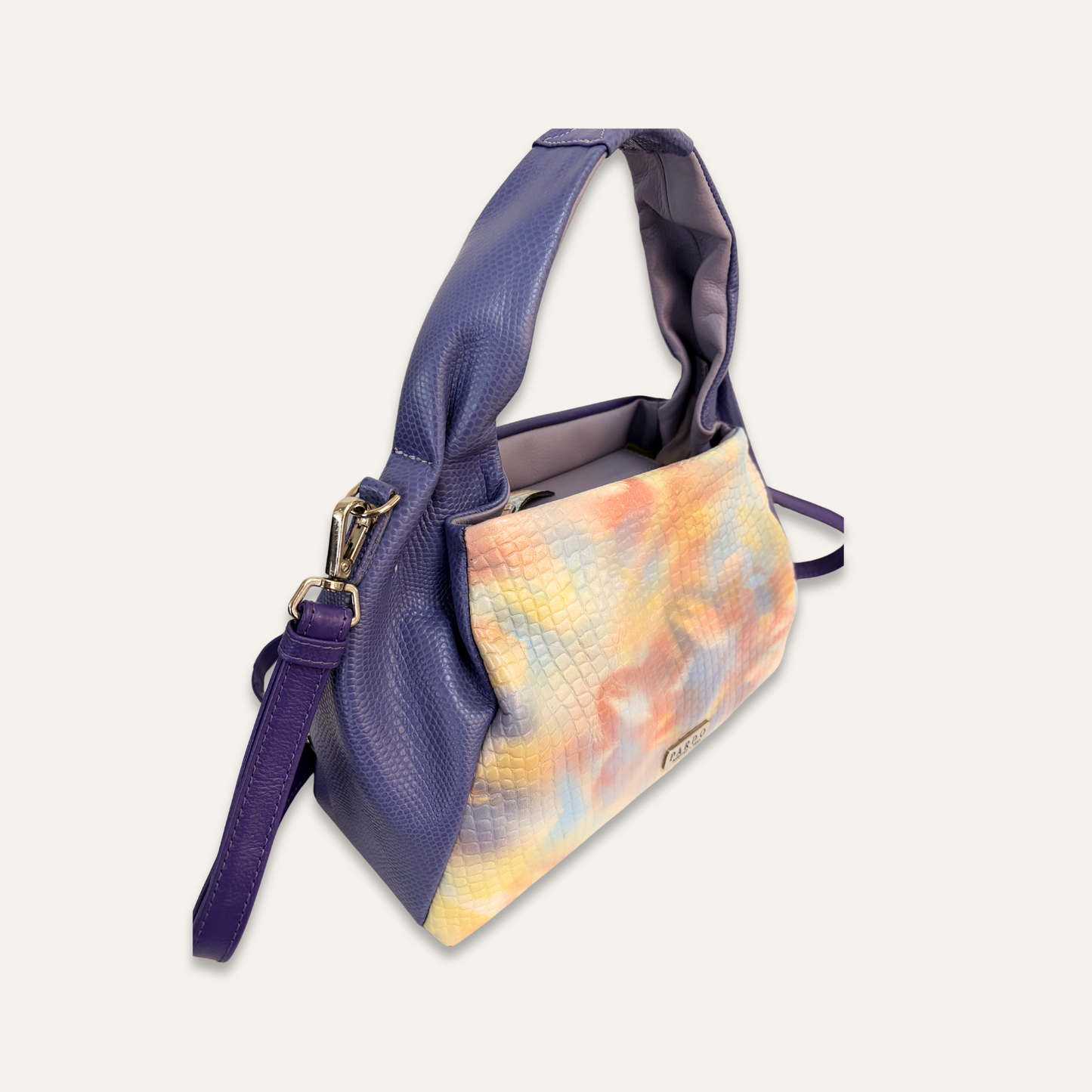Boho asas fruncidas morado camuflado