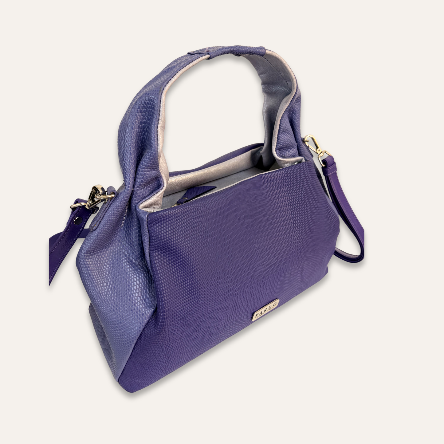Boho asas fruncidas morado