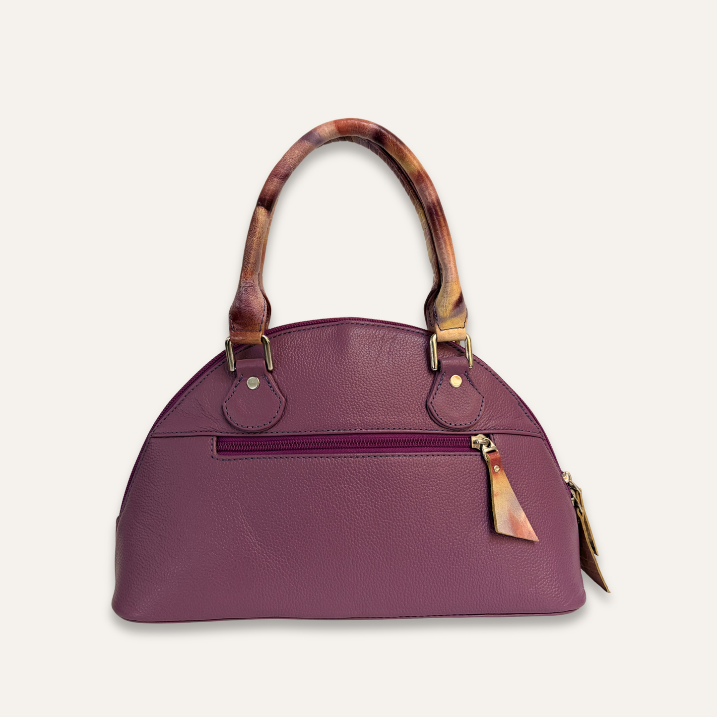 Cartera media luna morada camuflada