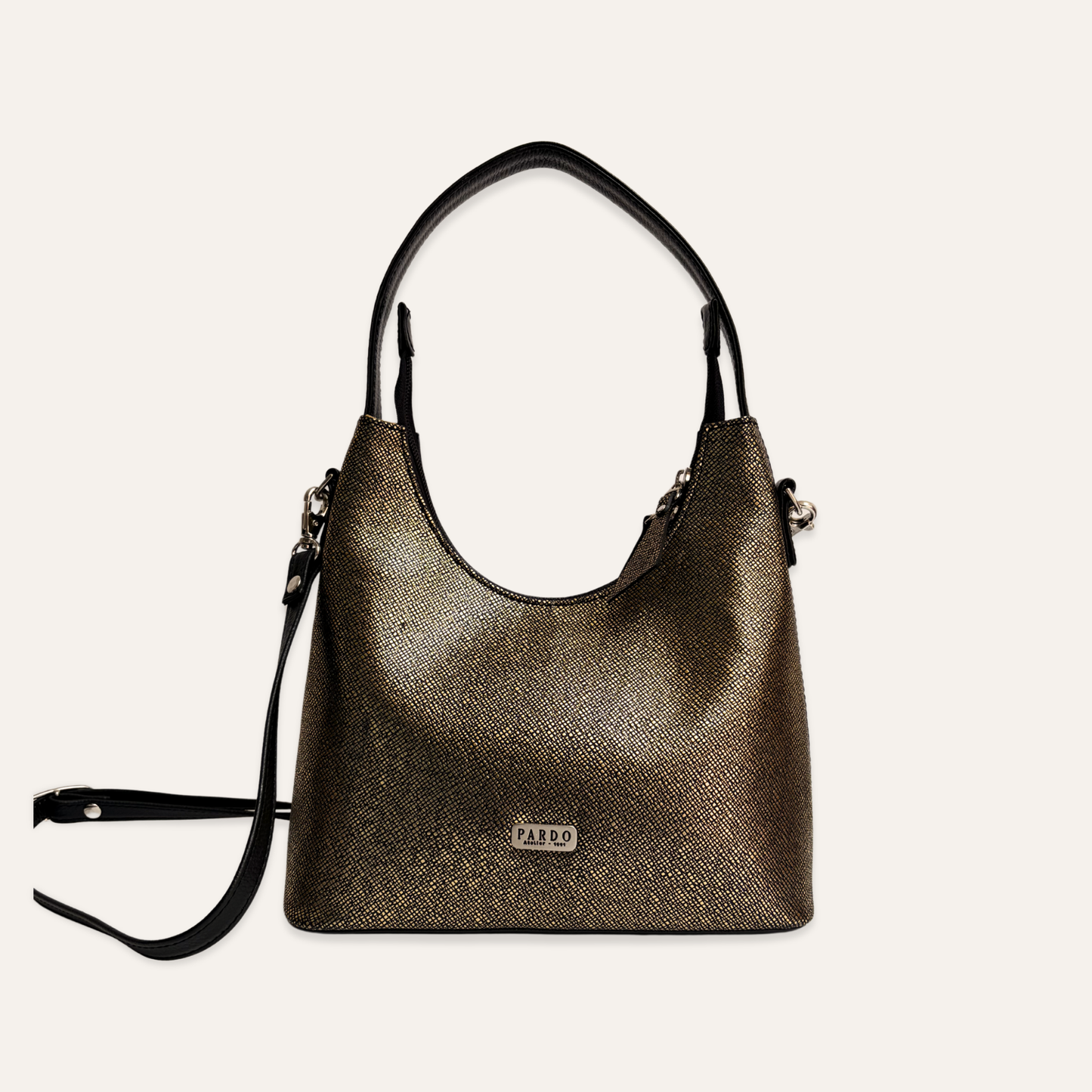 Cartera mediana clasica dorado oscuro