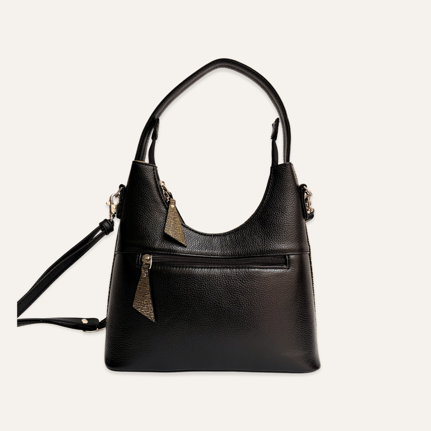 Cartera mediana clasica dorado oscuro