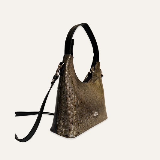 Cartera mediana clasica dorado oscuro