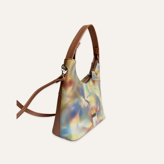 Cartera mediana clasica lila camuflada