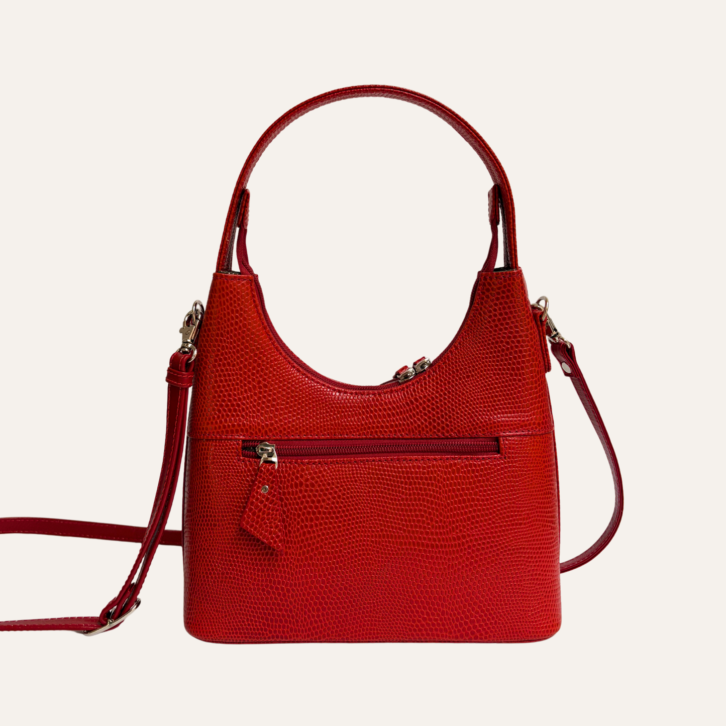 Cartera mediana clasica roja