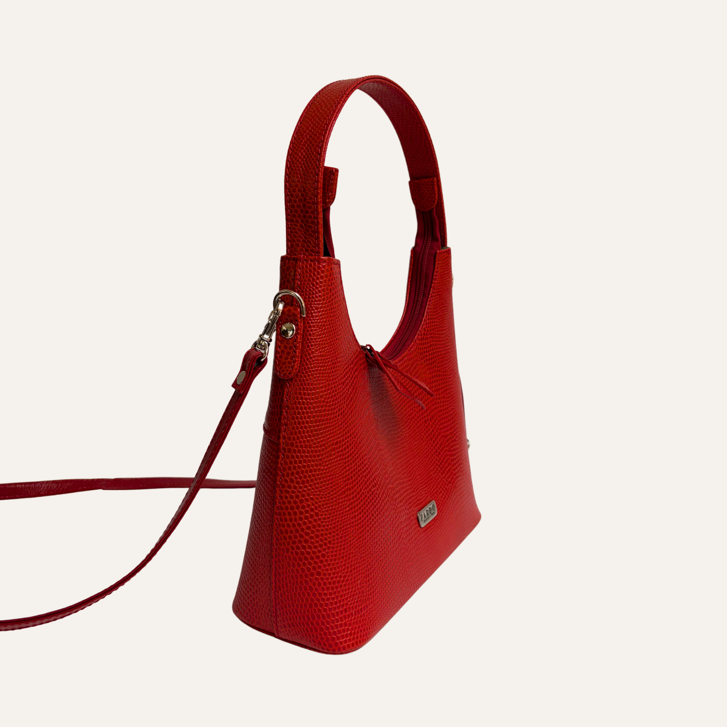 Cartera mediana clasica roja