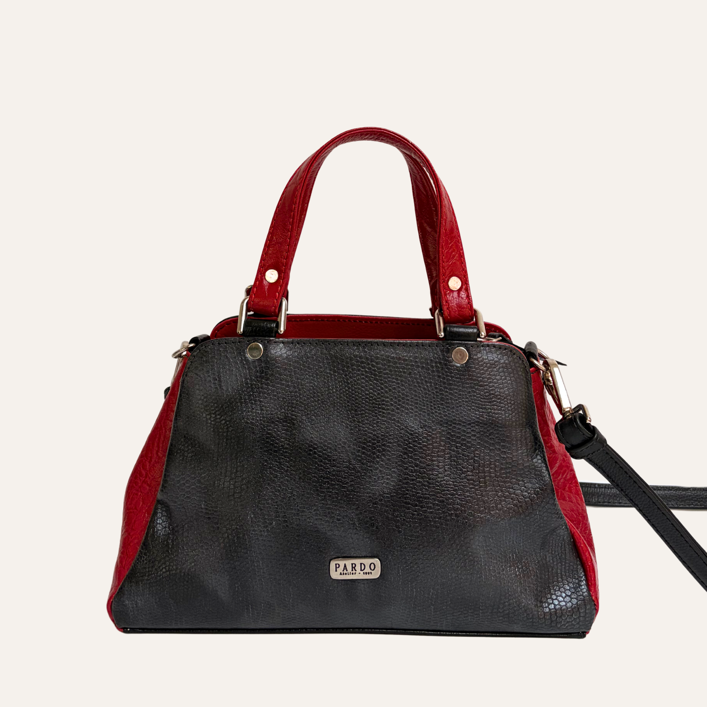 Bolso de mano y bandolera multicompartimientos negro