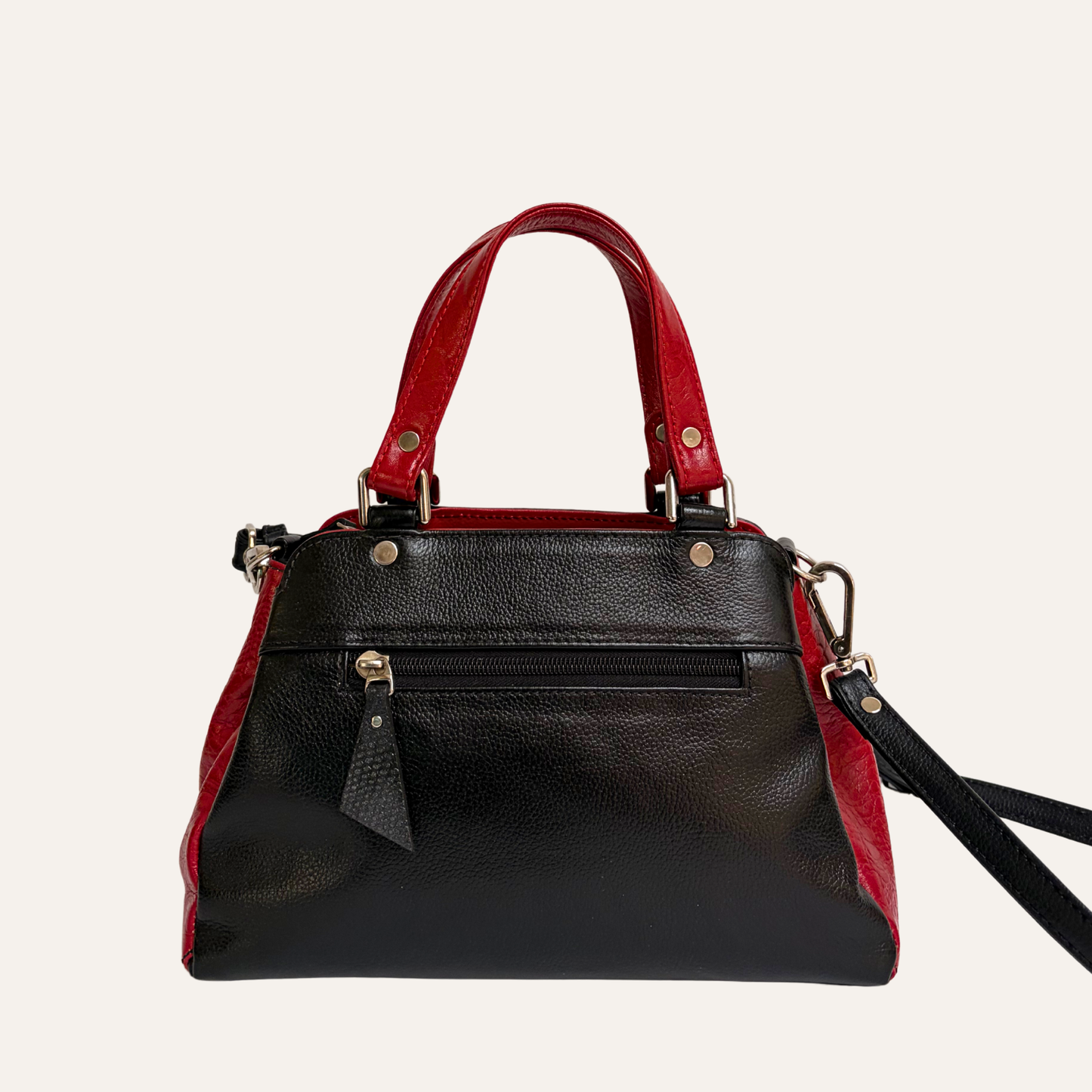 Bolso de mano y bandolera multicompartimientos negro