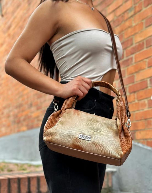 Mini boho asas fruncidas miel marmolado