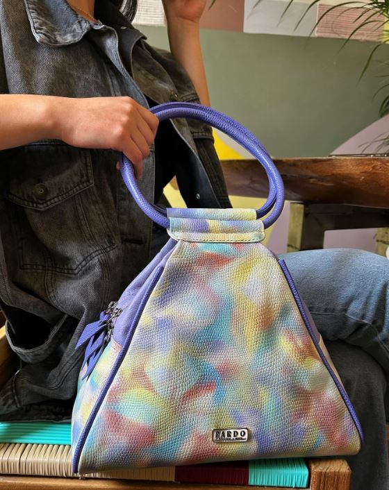 Bolso Vertice lila marmolado