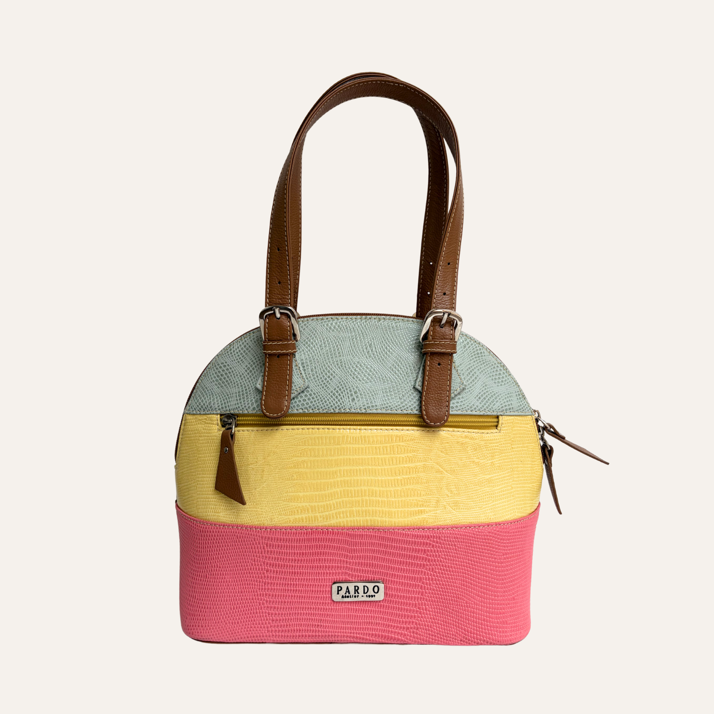 Bolso de franjas mediano amarillo