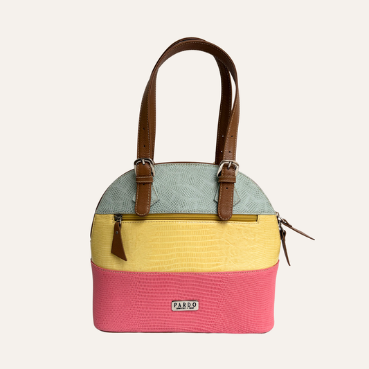 Bolso de franjas mediano amarillo