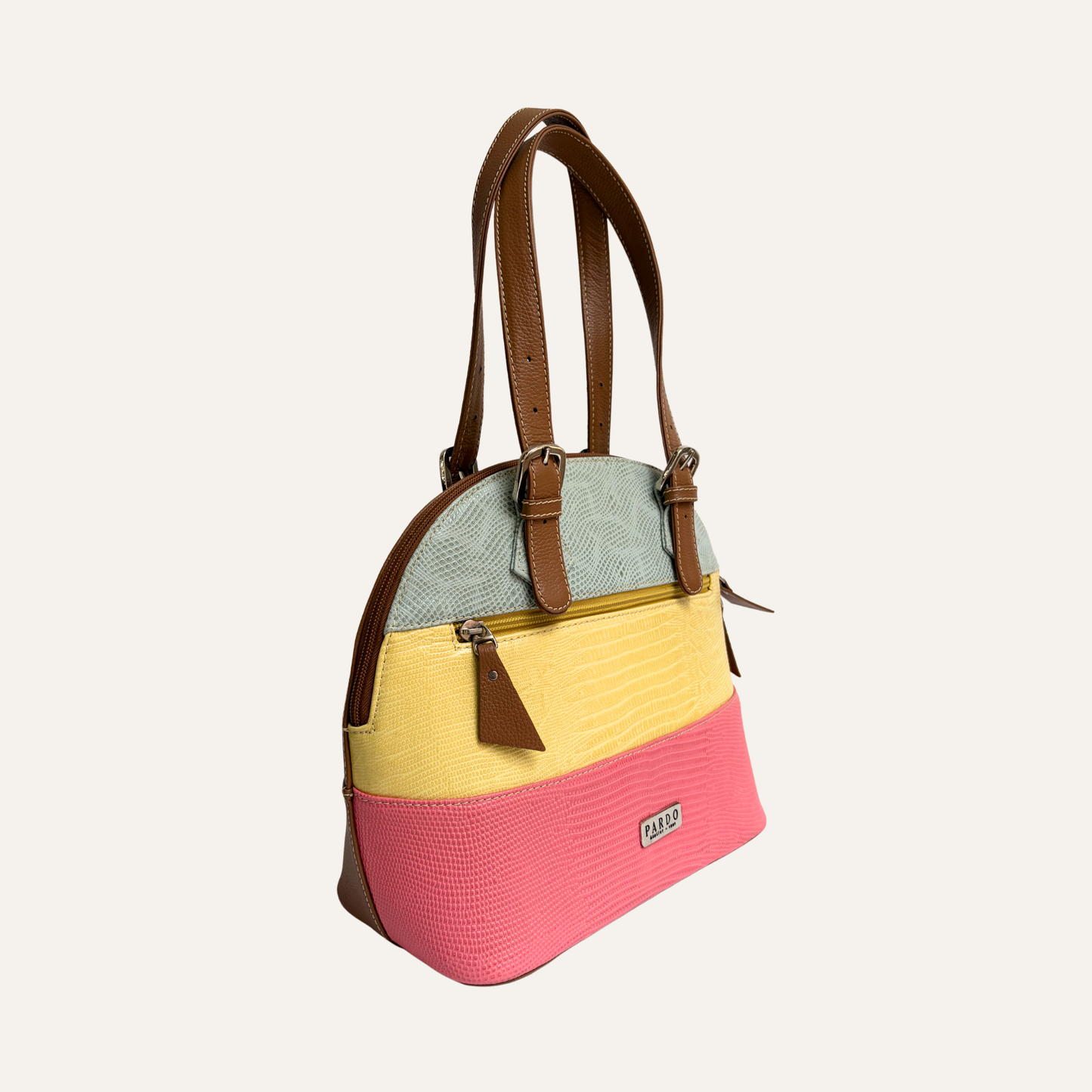 Bolso de franjas mediano amarillo