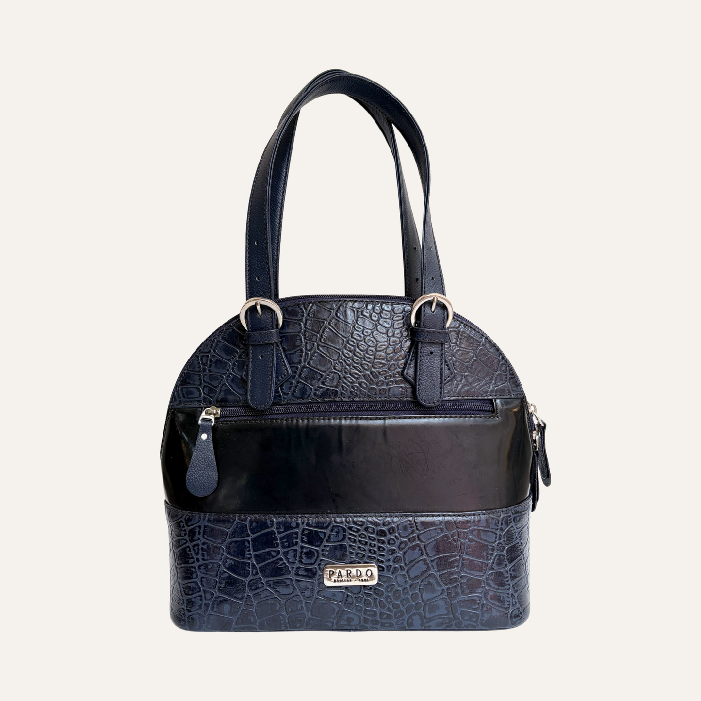 Bolso de franjas mediano azul oscuro