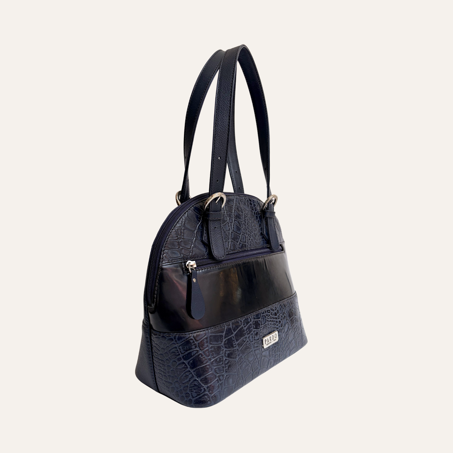 Bolso de franjas mediano azul oscuro