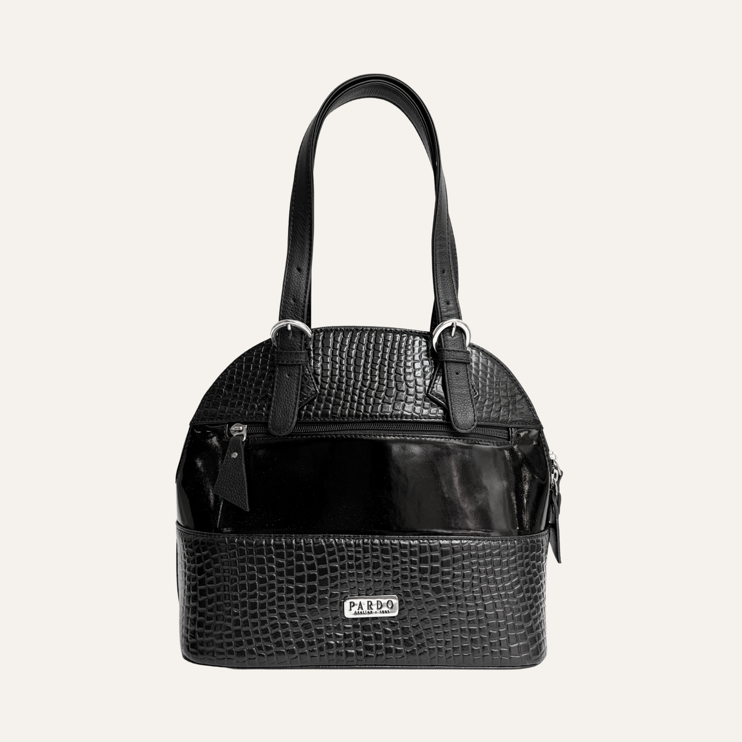 Bolso de franjas mediano negro