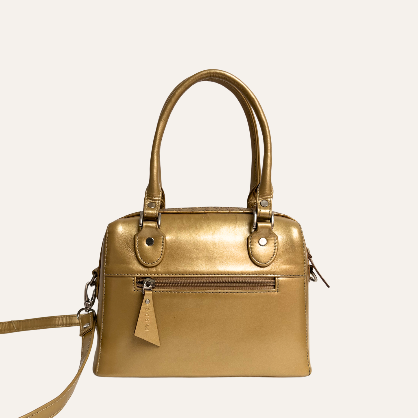Mini baul franjas dorado