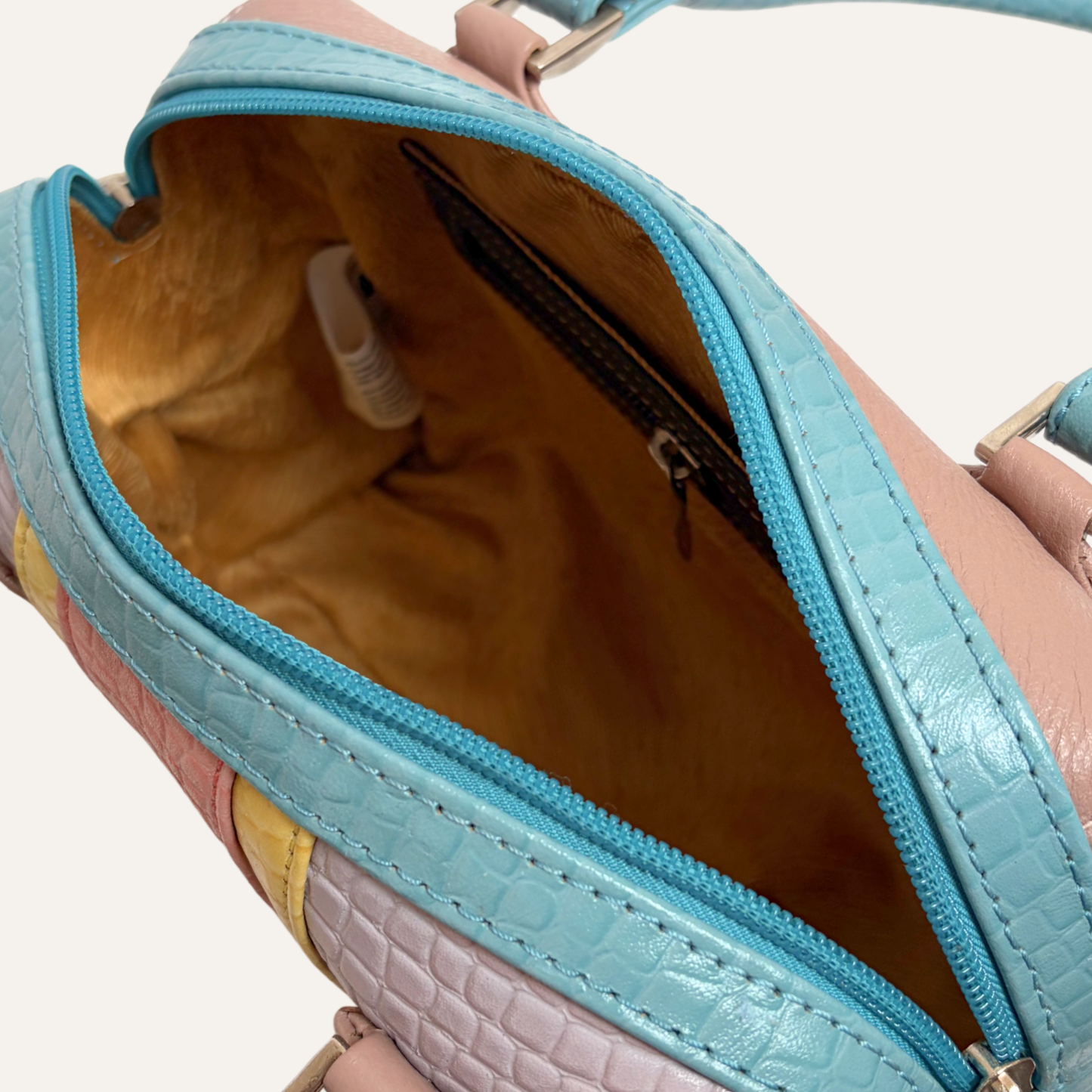 Mini baul franjas azul