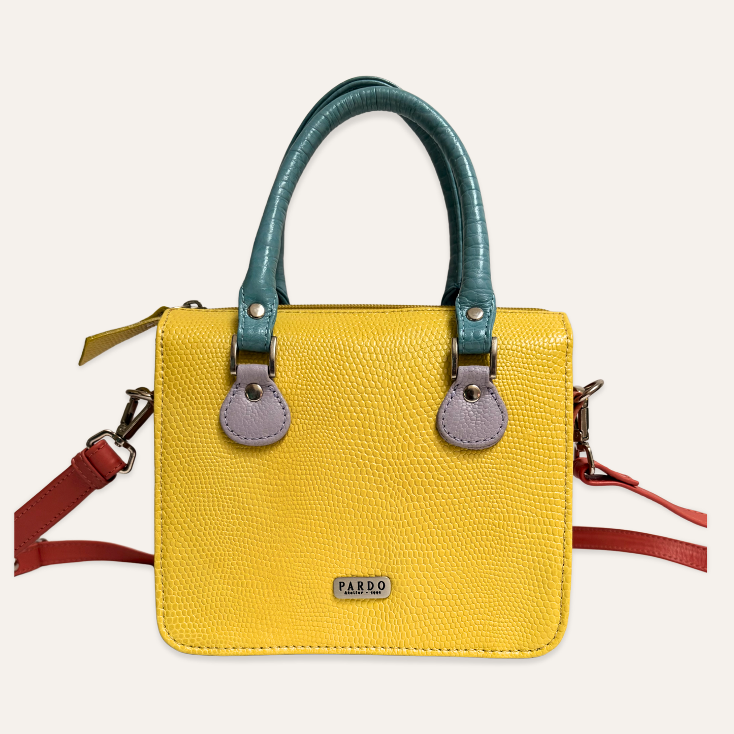 Cartera compartimientos amarilla