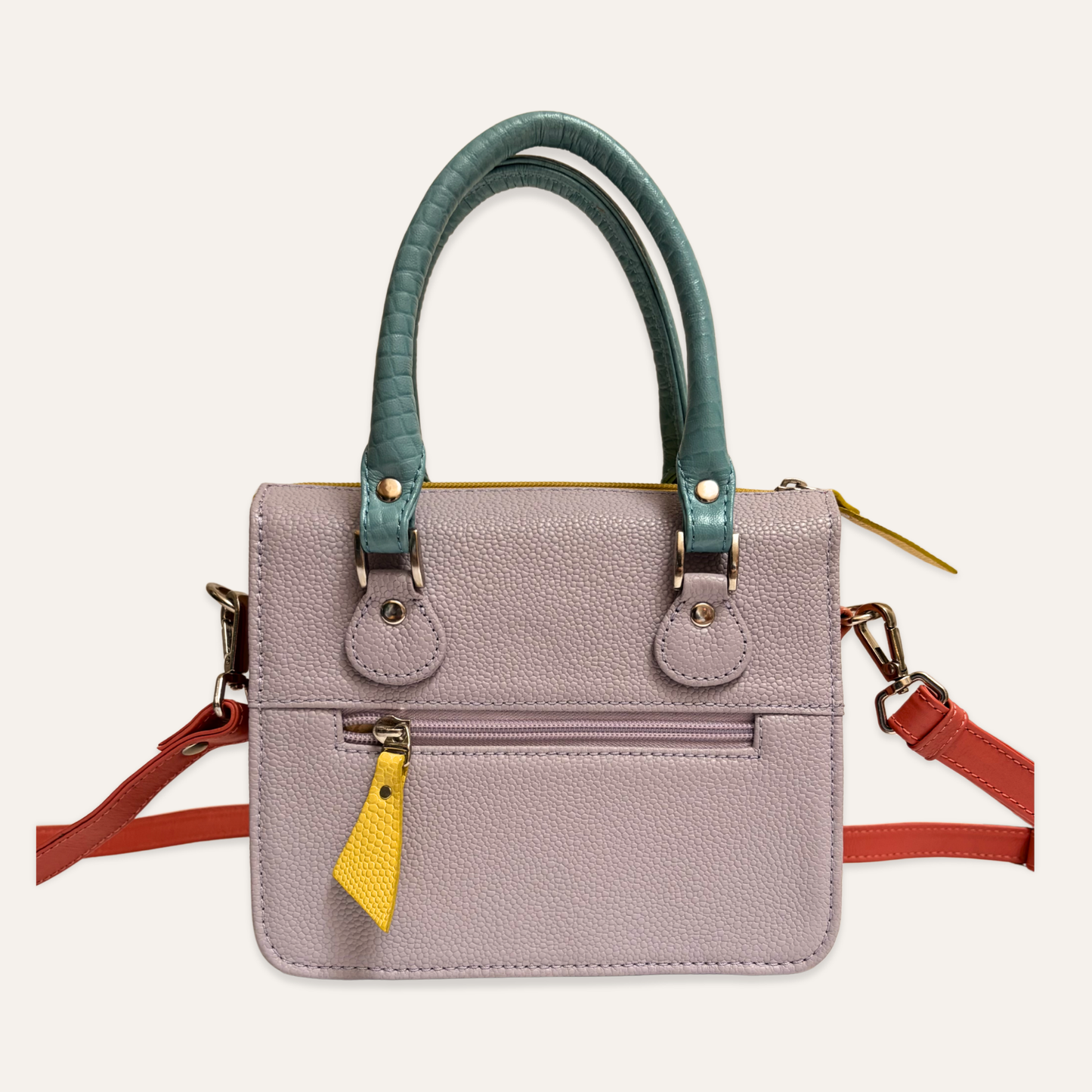 Cartera compartimientos amarilla