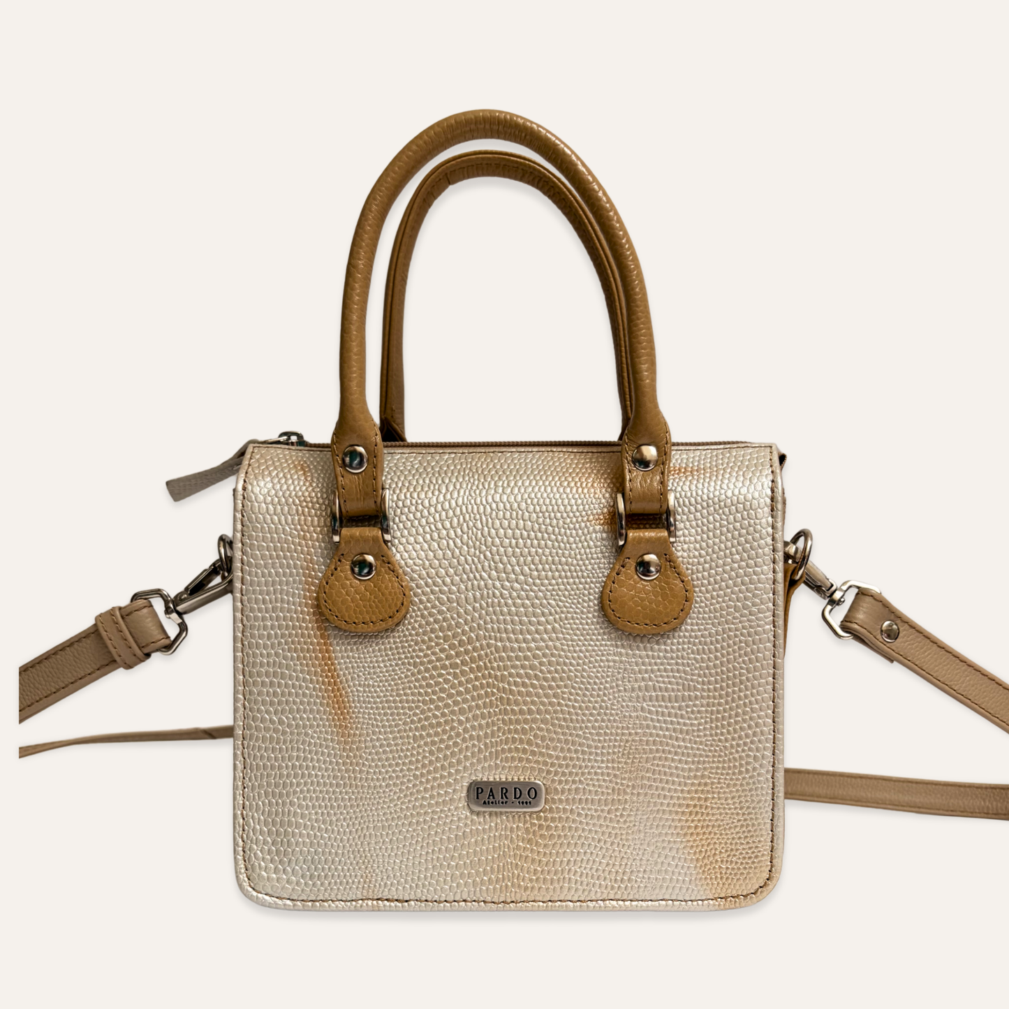 Cartera compartimientos beige camuflado