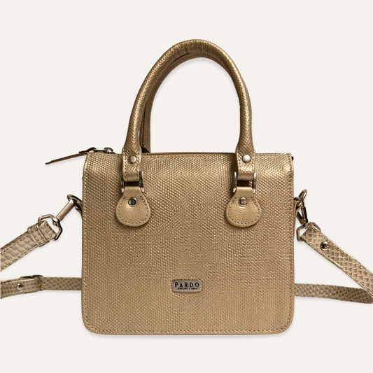 Cartera compartimientos dorado
