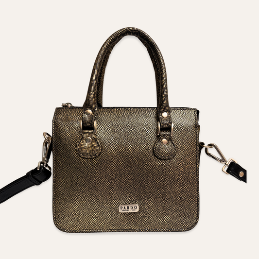 Cartera compartimientos dorado oscuro