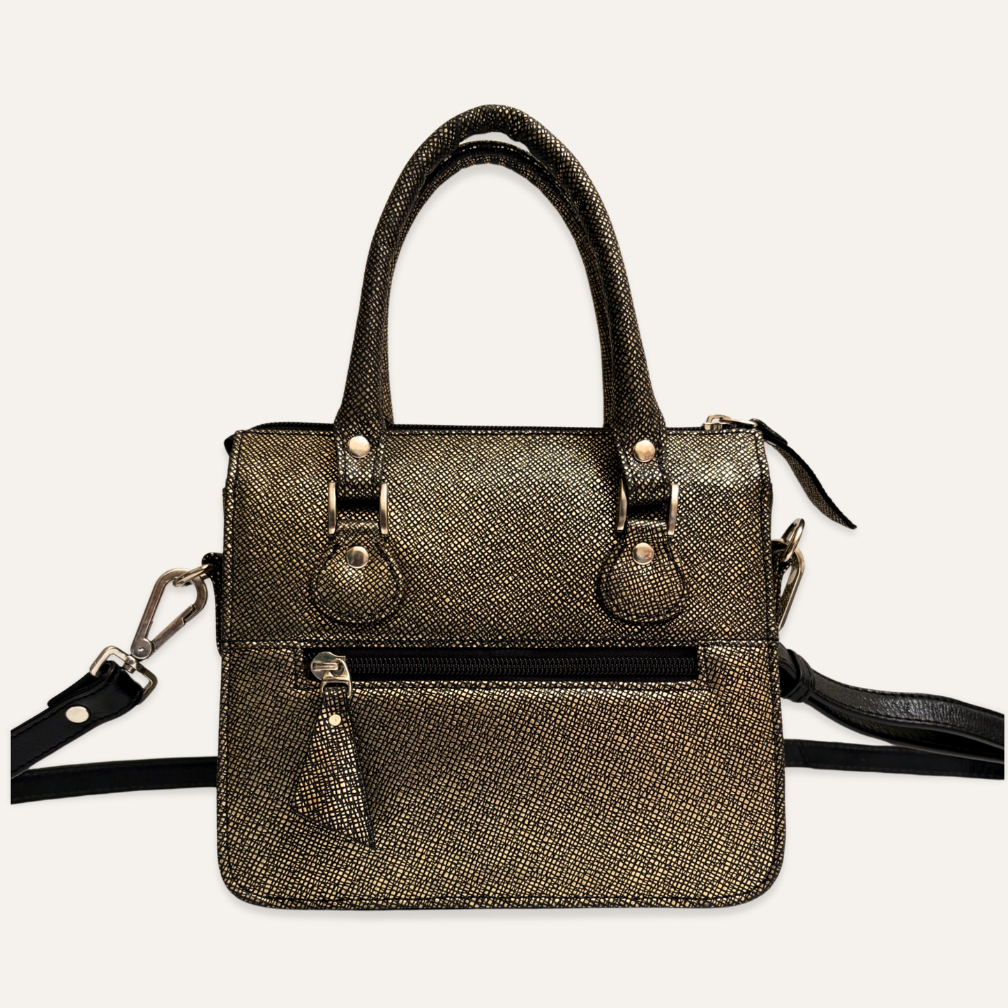 Cartera compartimientos dorado oscuro