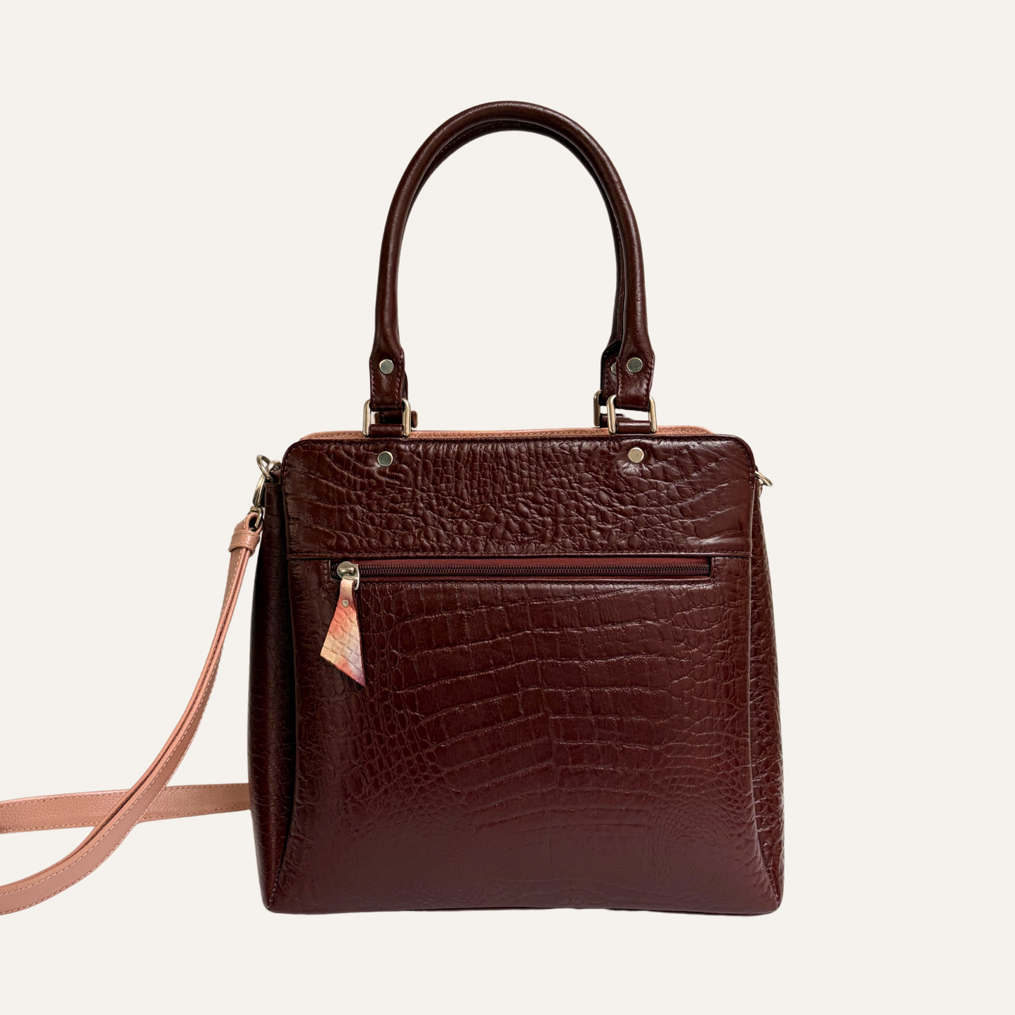 Tote multifuncional vinotinto marmolado
