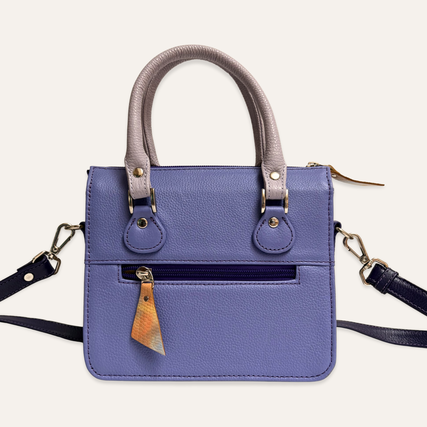 Cartera compartimientos lila camuflado