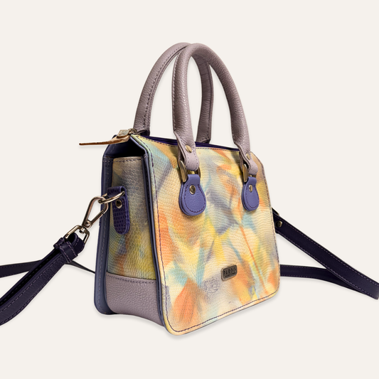 Cartera compartimientos lila camuflado