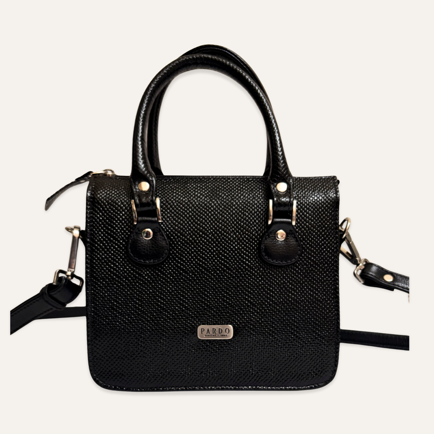 Cartera compartimientos negra