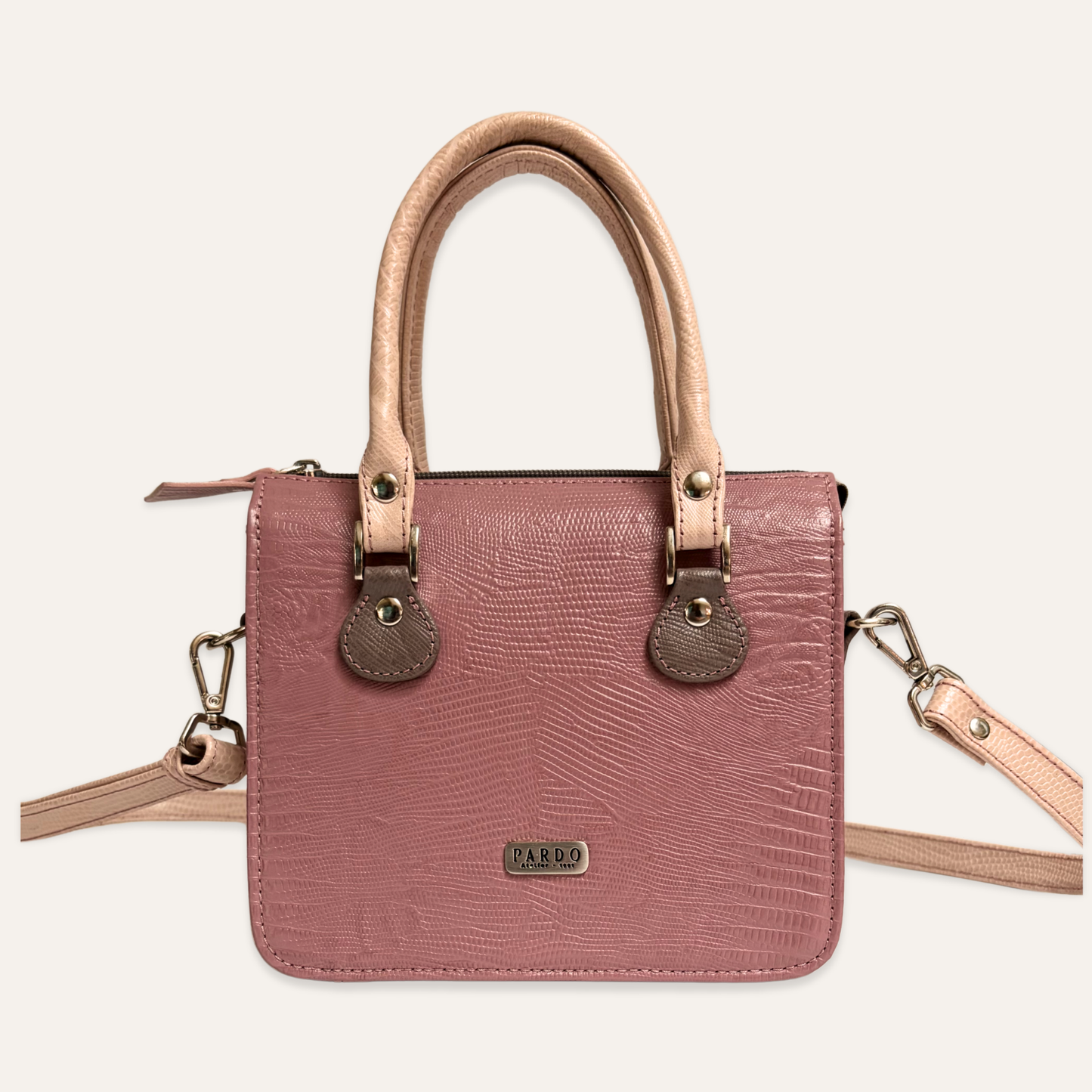 Cartera compartimientos rosa