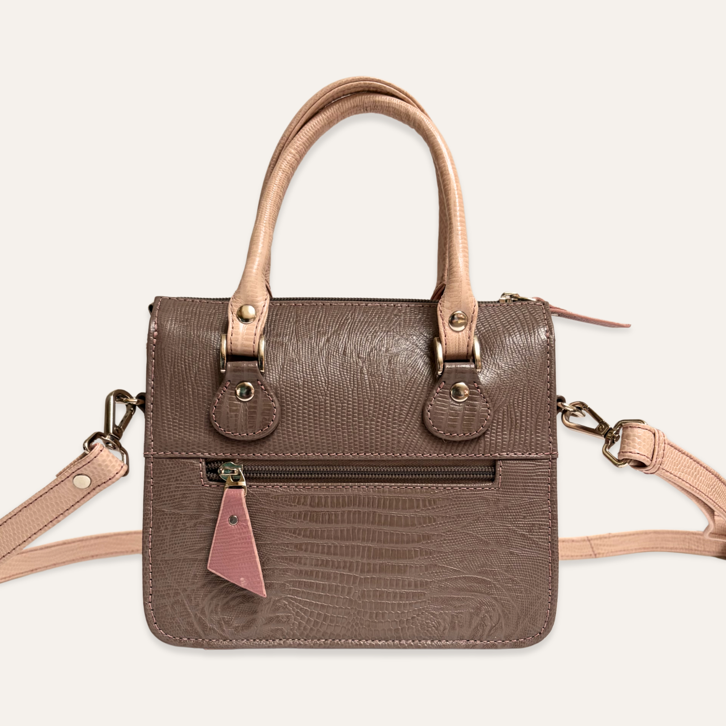 Cartera compartimientos rosa