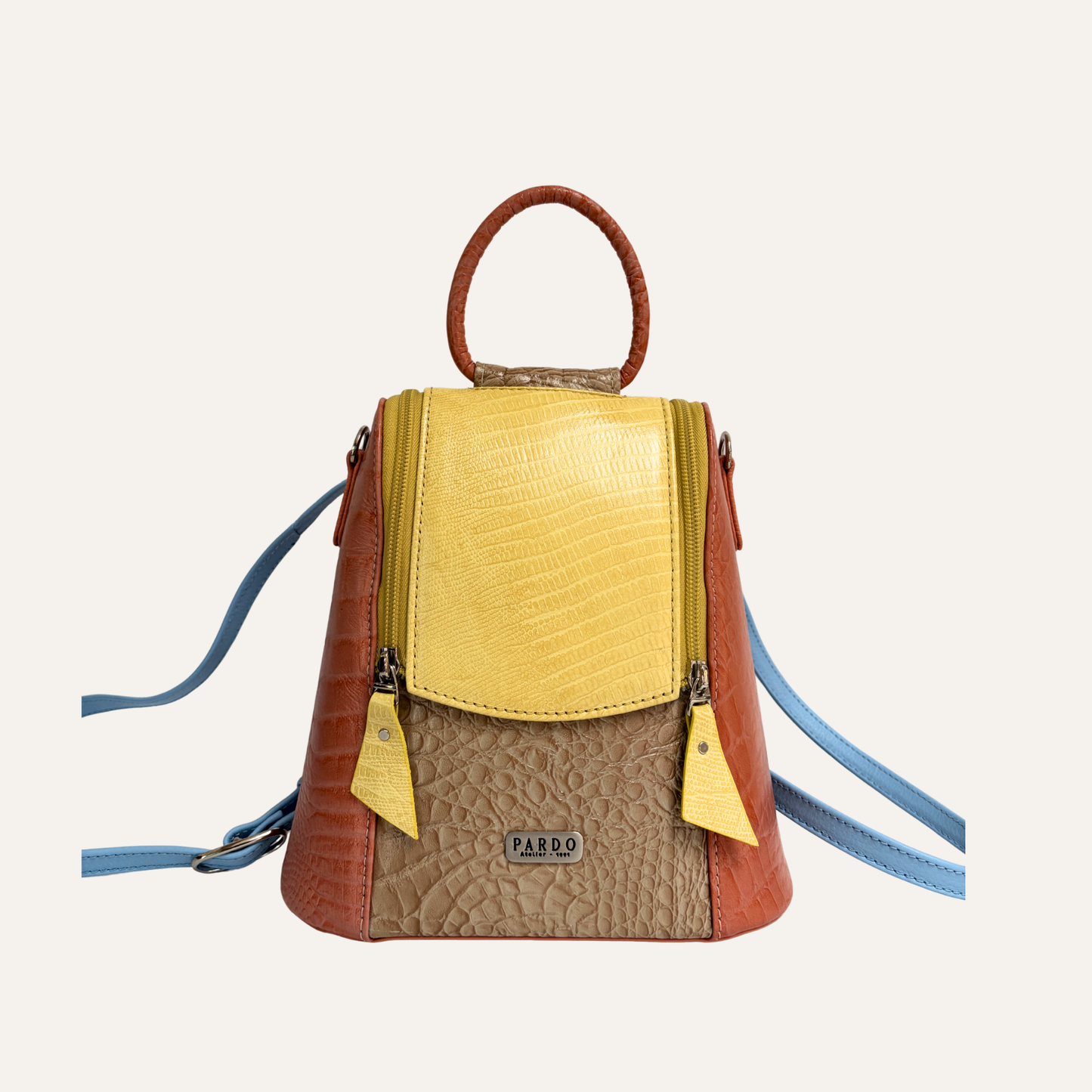Mini morral doble cremallera amarillo