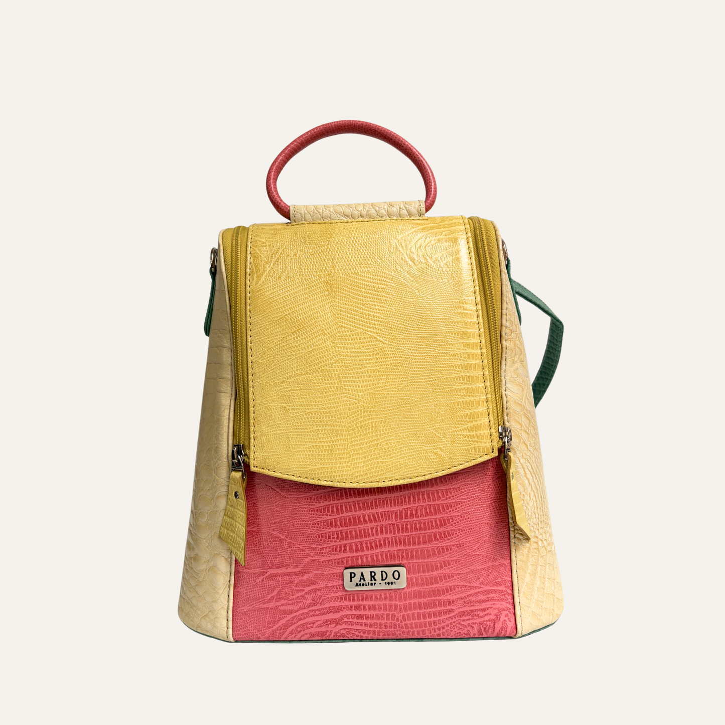 Morral doble cremallera amarillo