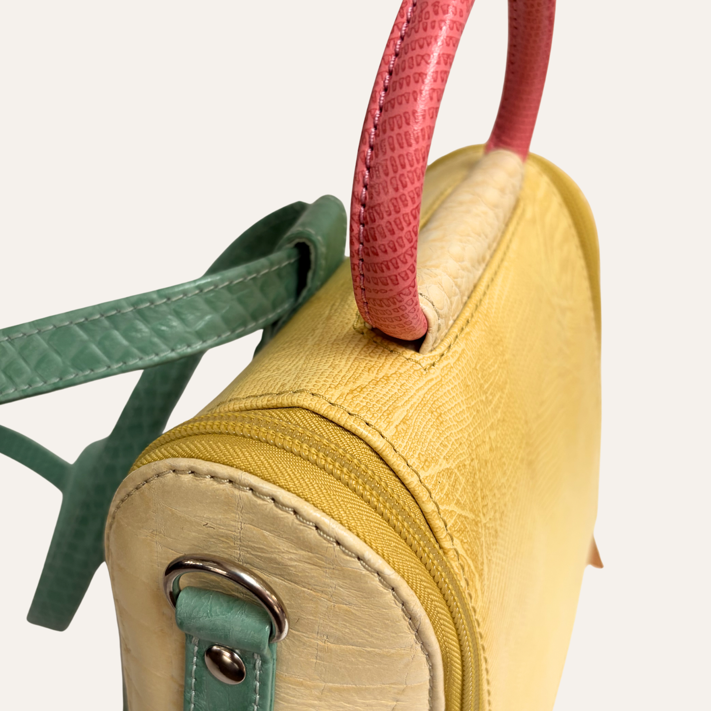 Morral doble cremallera amarillo