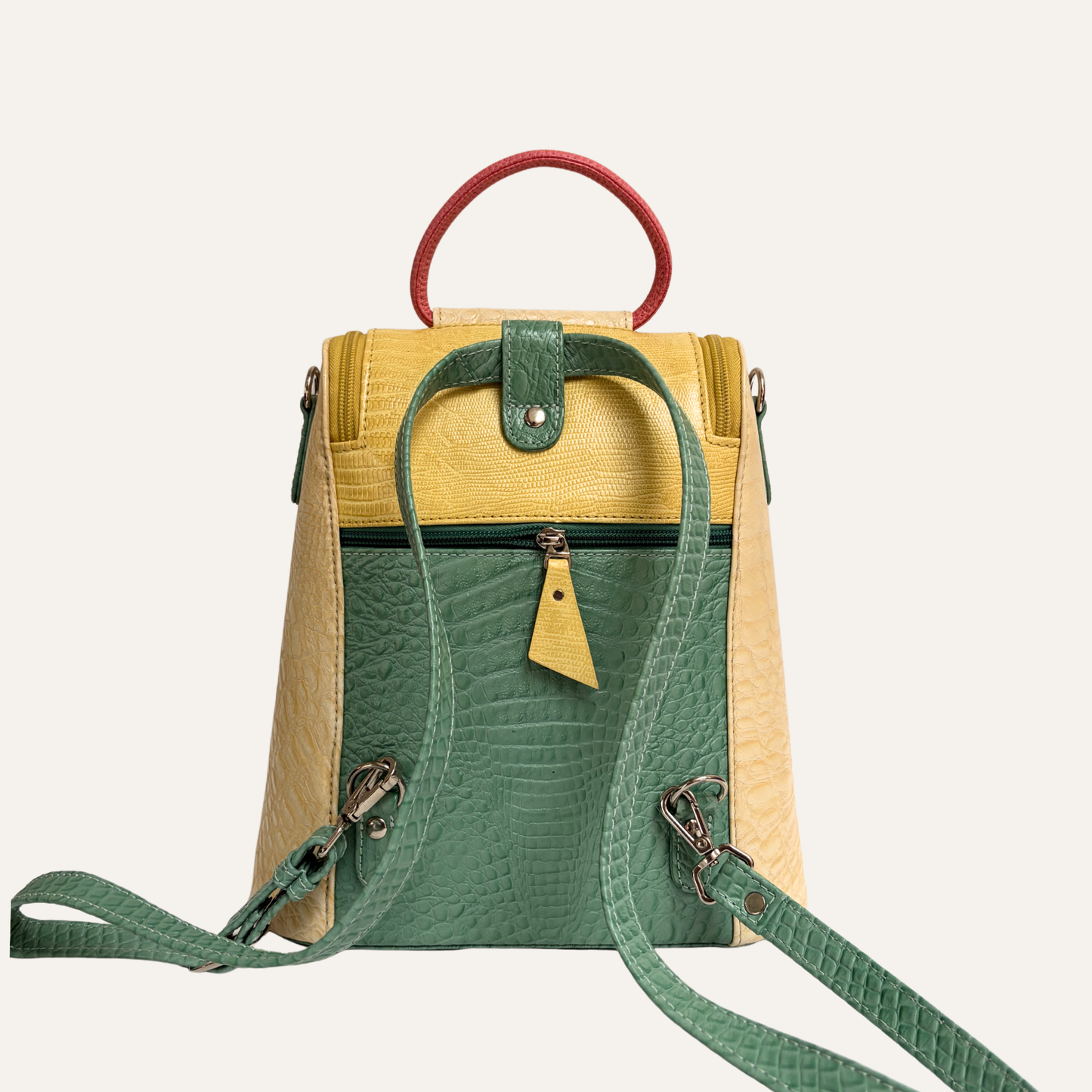 Morral doble cremallera amarillo
