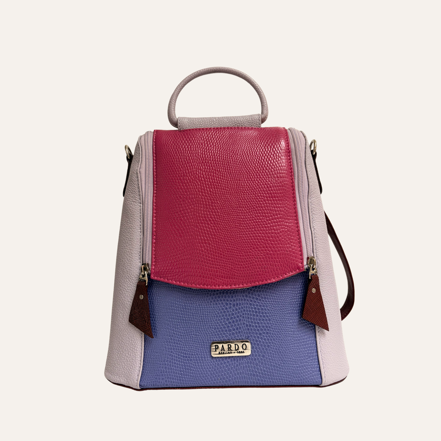 Morral doble cremallera fucsia