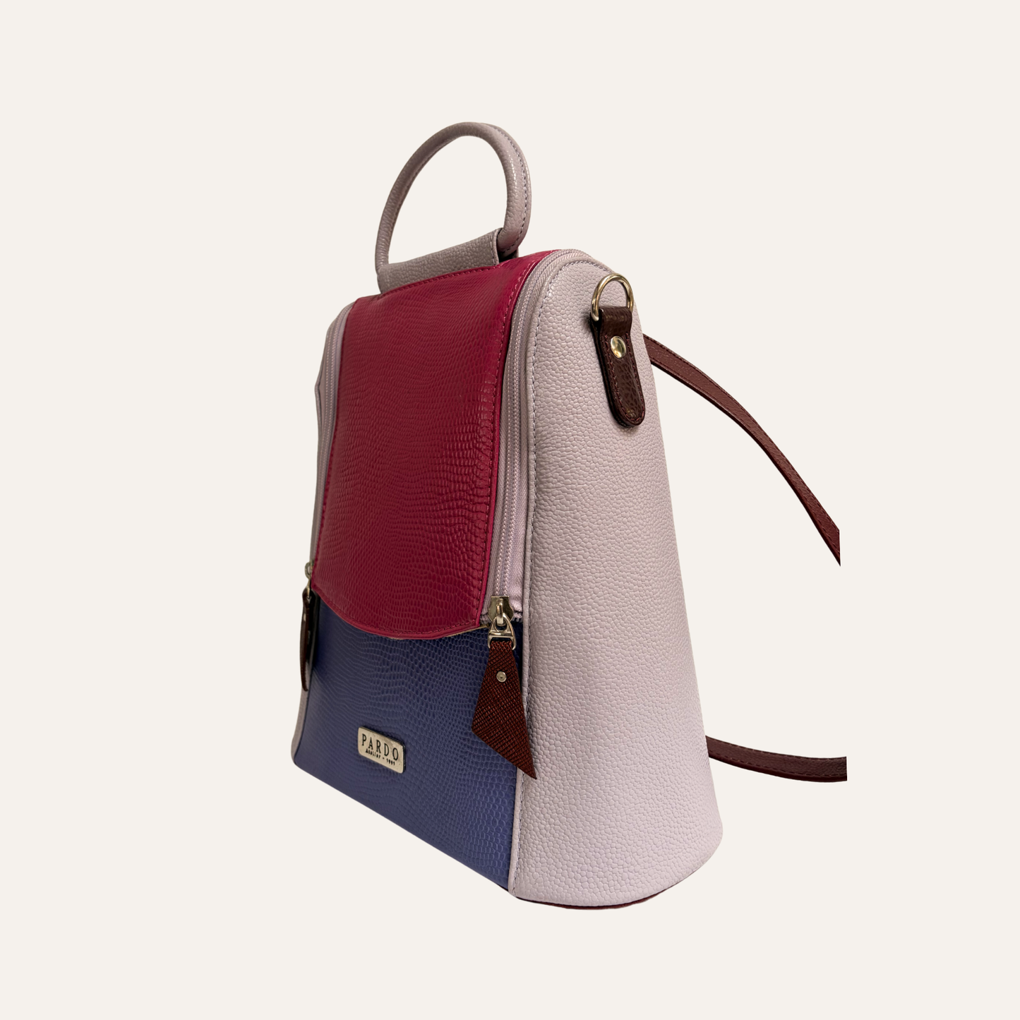 Morral doble cremallera fucsia