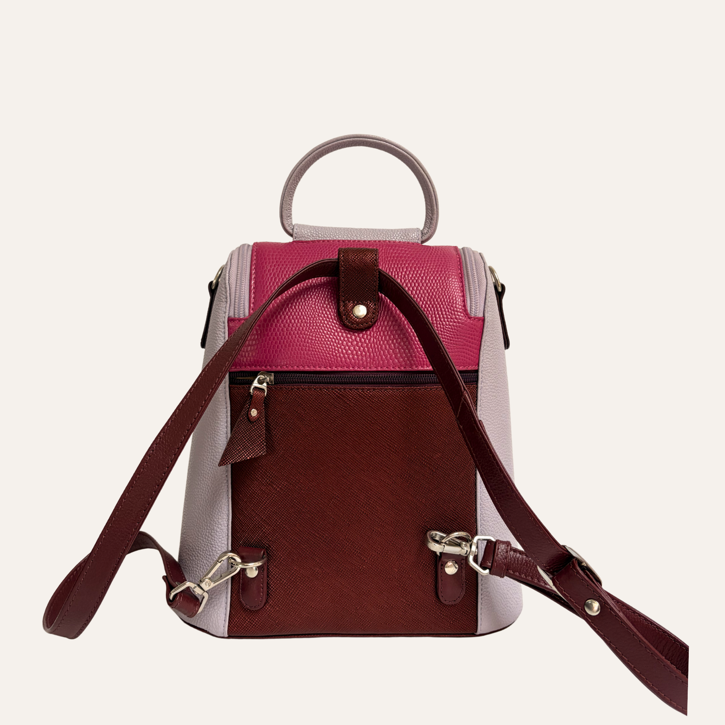 Morral doble cremallera fucsia