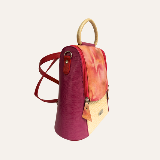 Morral doble cremallera fucsia camuflado