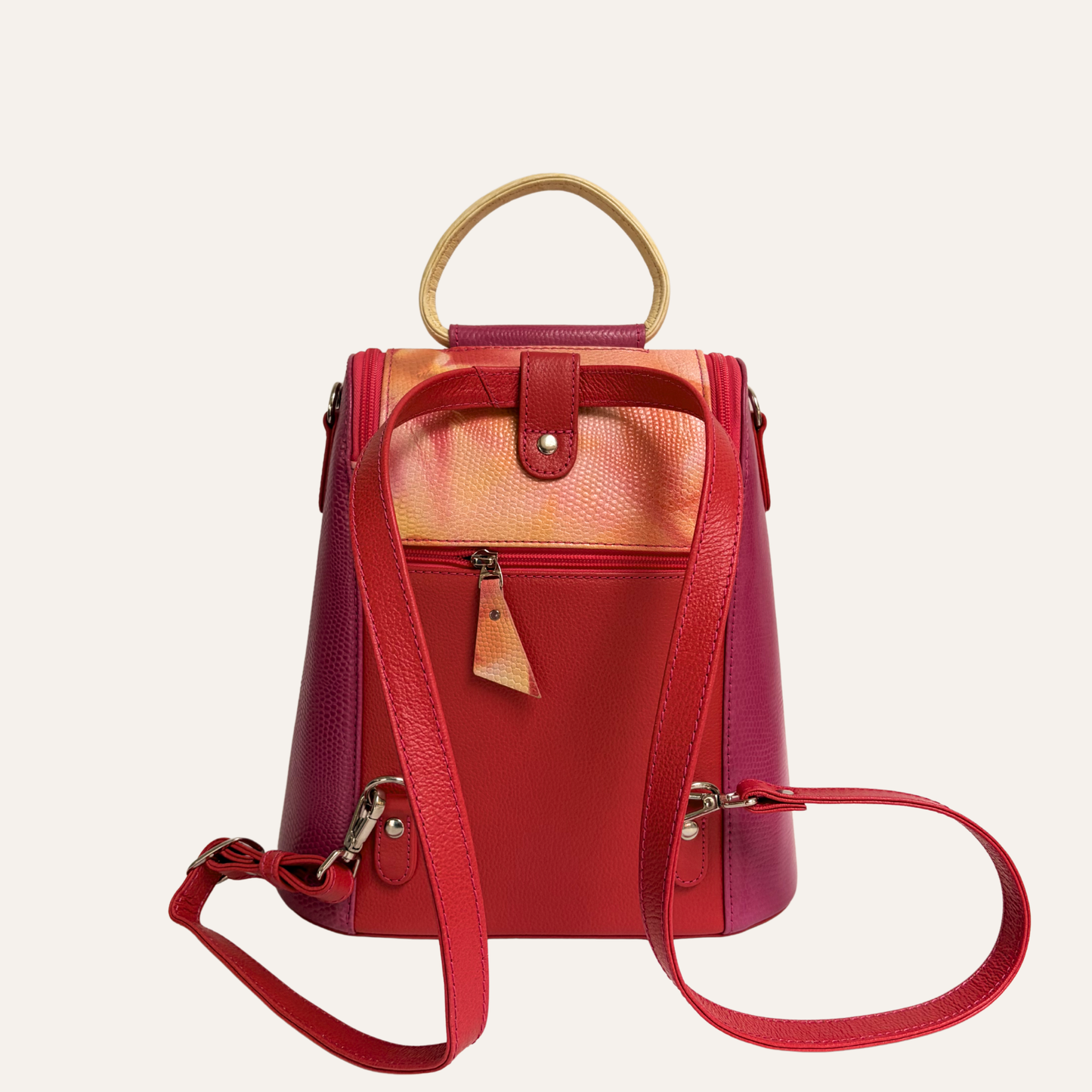 Morral doble cremallera fucsia camuflado