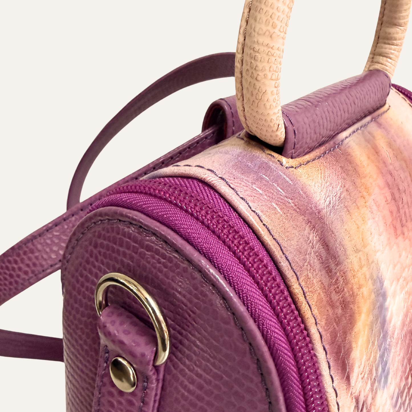 Morral doble cremallera morado camuflado