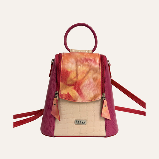 Mini morral doble cremallera fucsia camuflado