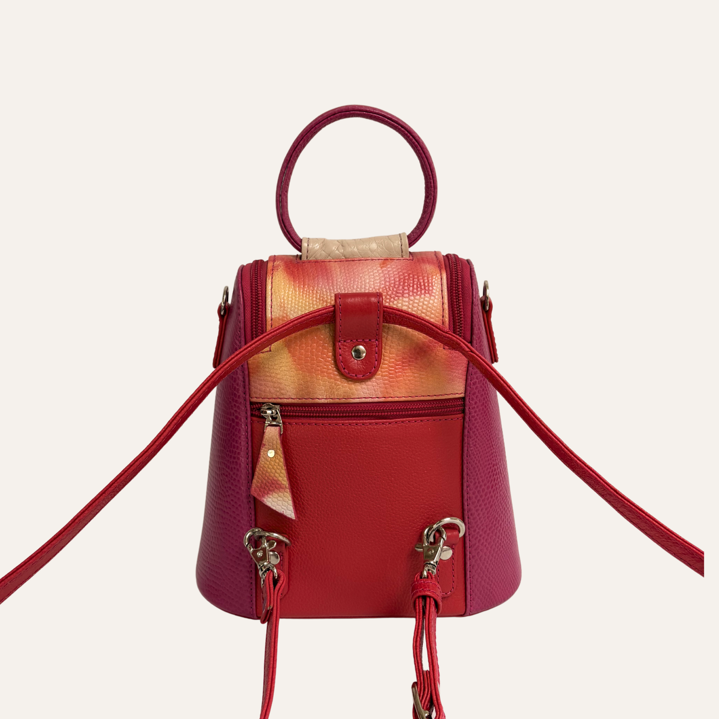 Mini morral doble cremallera fucsia camuflado