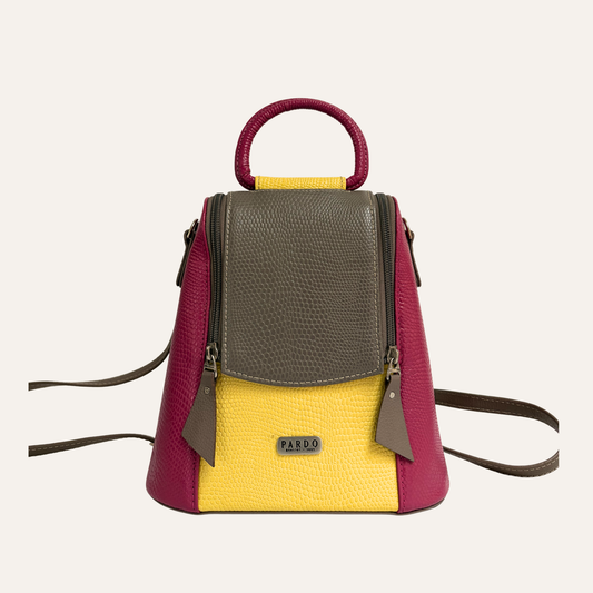 Mini morral doble cremallera gris combinado