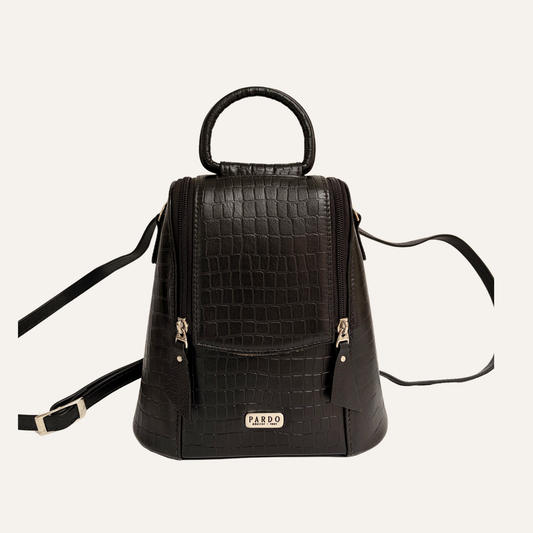 Mini morral doble cremallera negro