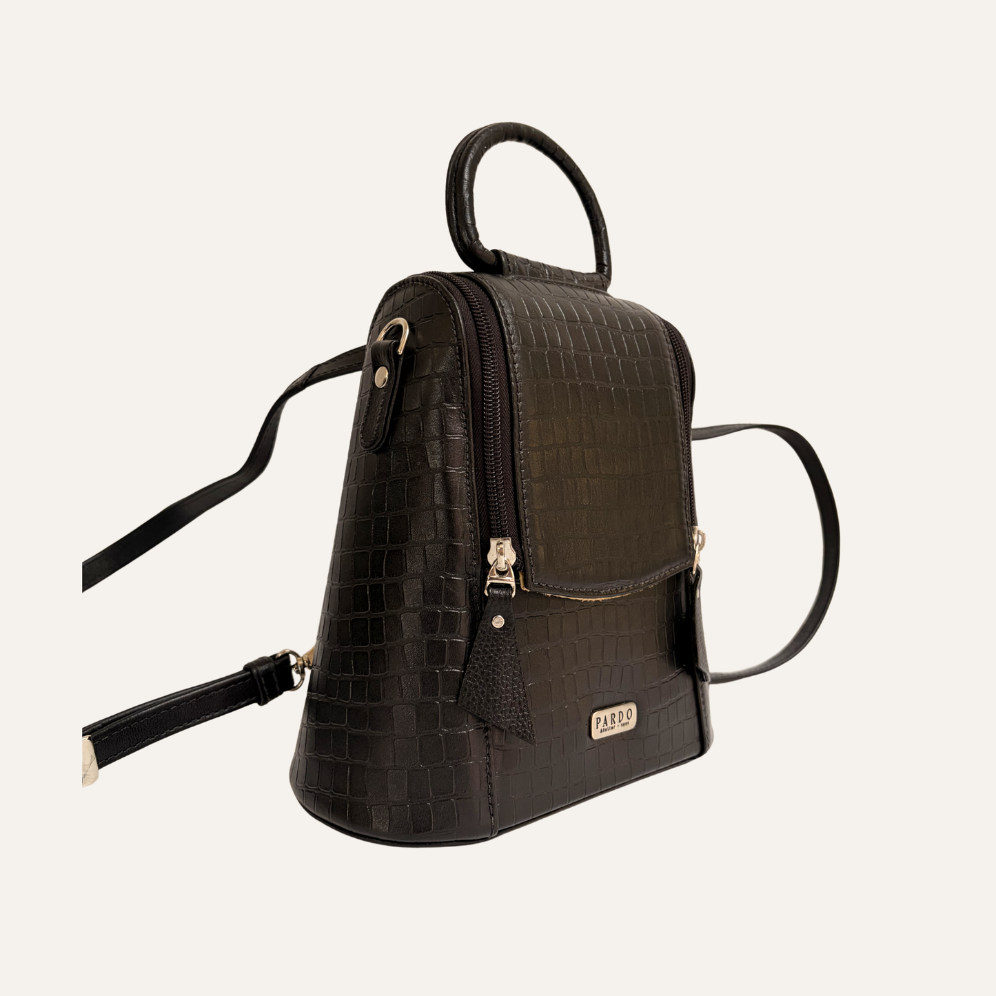 Mini morral doble cremallera negro