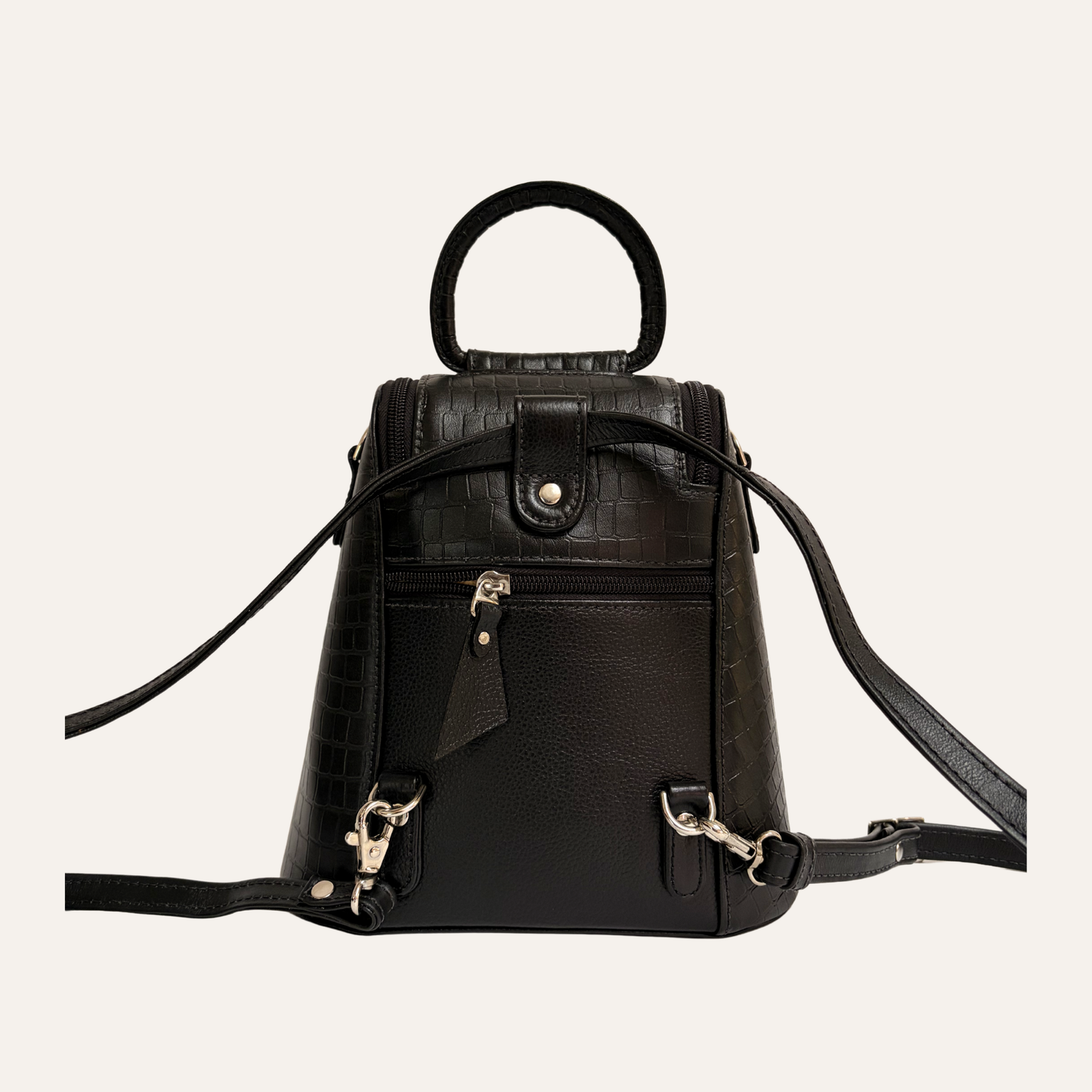 Mini morral doble cremallera negro