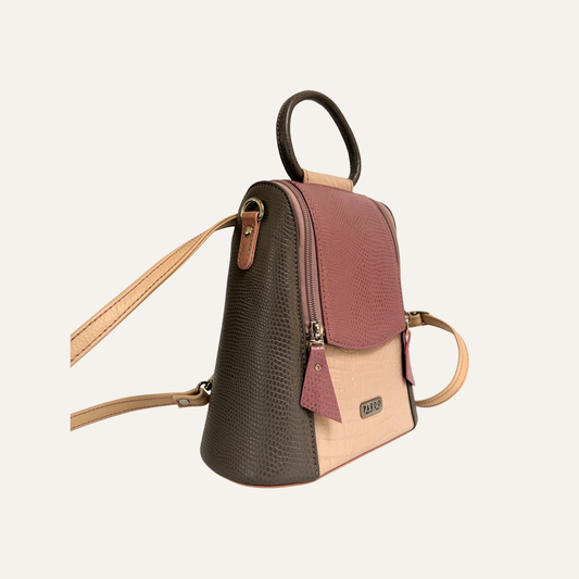Mini morral doble cremallera rosa